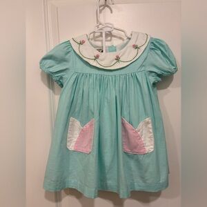 The Oaks Apparel Pink Tulip Aqua Blue Bloomer Set Girls 3 Easter Spring Boutique
